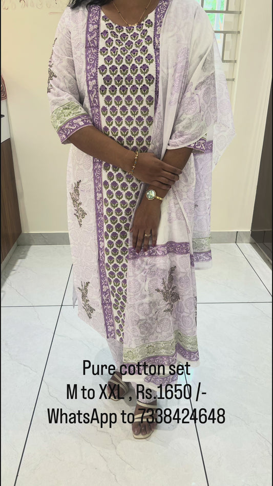 PC39 Beautiful White pure cotton suit