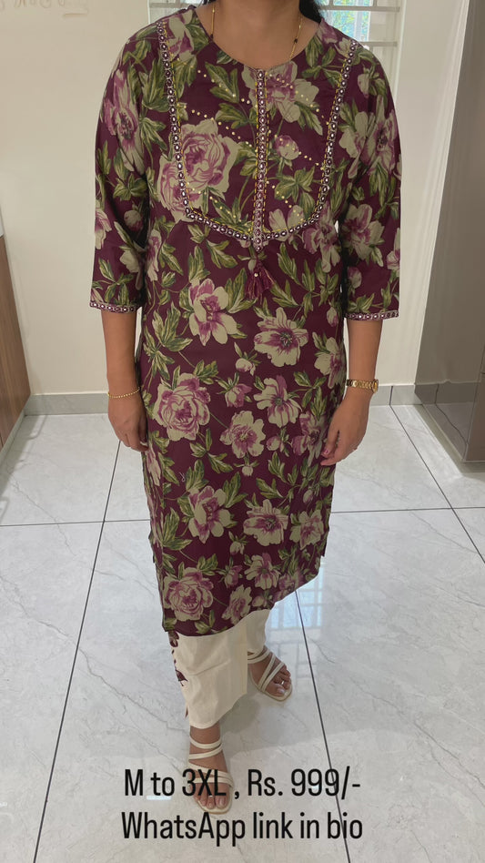 PC37 Cotton Long co-ords set with Linen pant