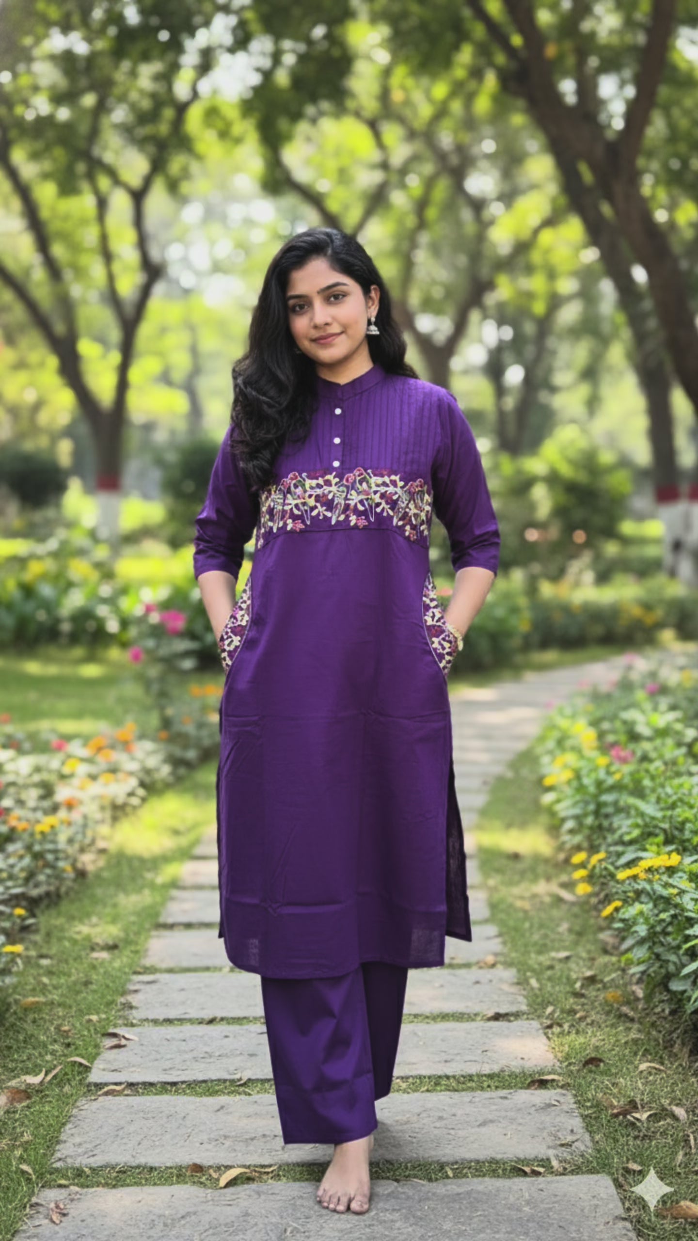 Stylish Purple Ethnic Co-ord Set for Women